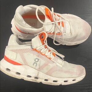 ON Running Off-White and Orange Sneakers
